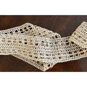 Vintage Crochet Cotton Trim 2.5” Wide 6 yds long Off-White Beige Boho Style